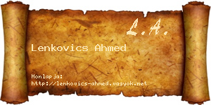 Lenkovics Ahmed névjegykártya